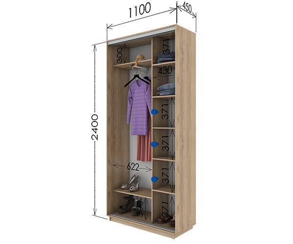 Шкаф-купе 1100х450х2400 Шкаф-купе 1100х450х2400