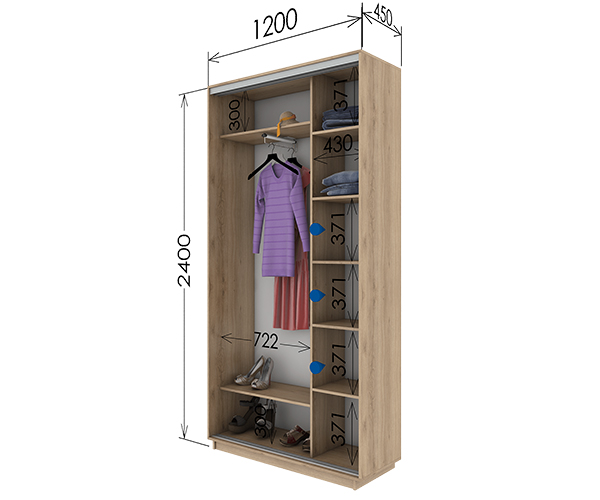 Шкаф-купе 1200х450х2400 Шкаф-купе 1200х450х2400