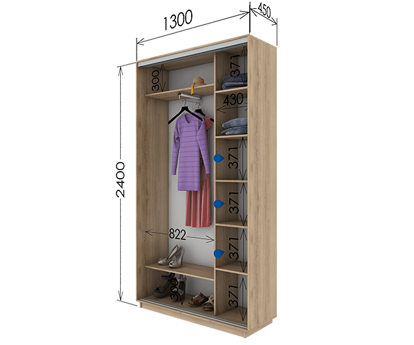 Шкаф-купе 1300х450х2400 Шкаф-купе 1300х450х2400