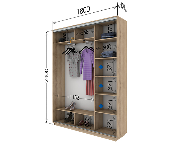 Шкаф-купе 1800х450х2400 Шкаф-купе 1800х450х2400