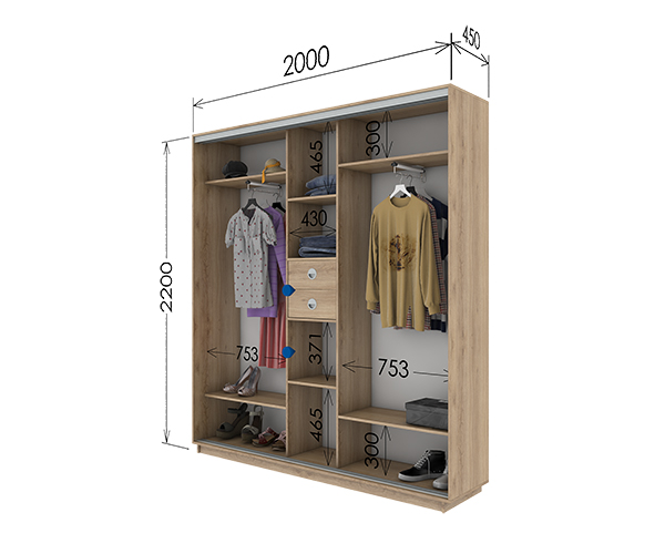 Шафа-купе 2000х450х2200