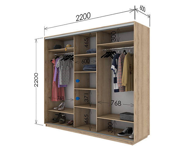 Шафа-купе 2200х600х2200
