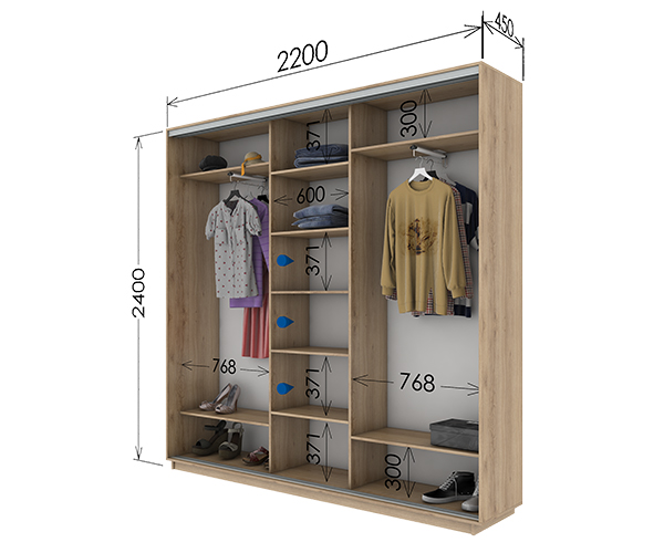 Шафа-купе 2200х450х2400