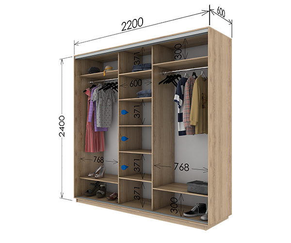 Шафа-купе 2200х600х2400