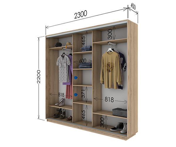 Шафа-купе 2300х450х2200