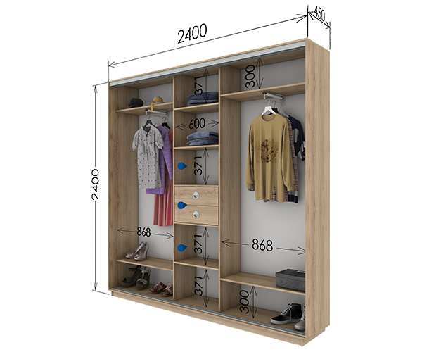 Шафа-купе 2400х450х2200