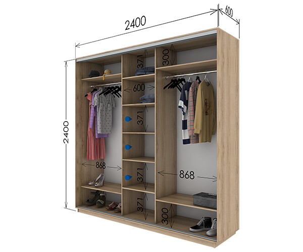 Шафа-купе 2400х600х2200
