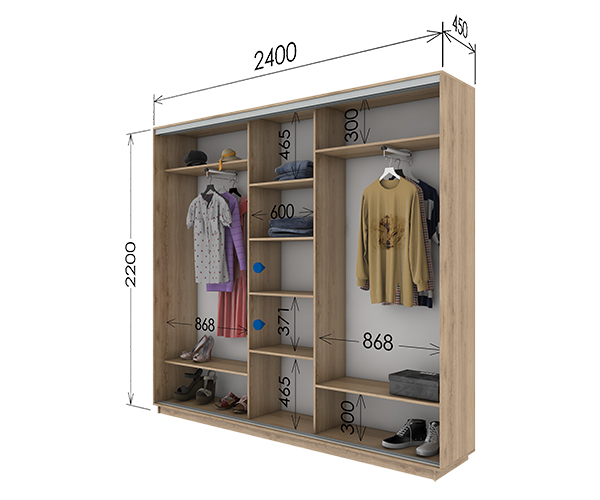 Шафа-купе 2400х450х2400