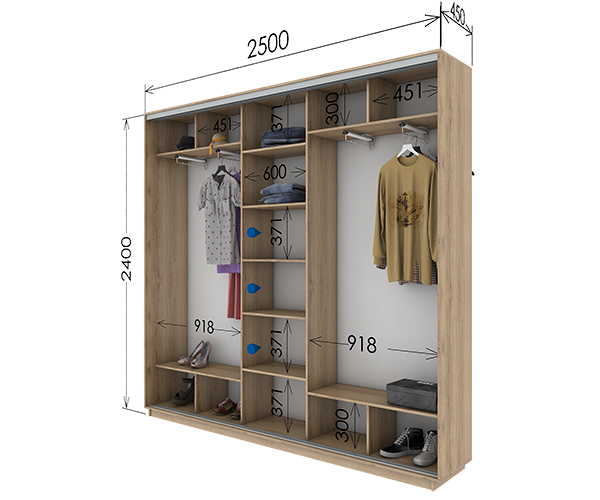 Шафа-купе 2500х450х2400