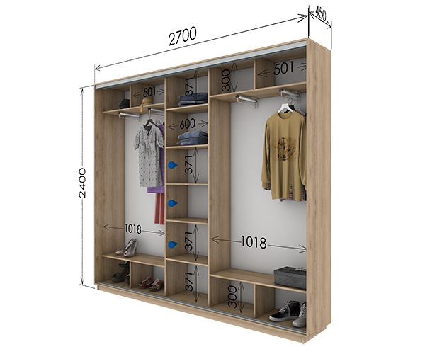 Шафа-купе 2700х450х2400