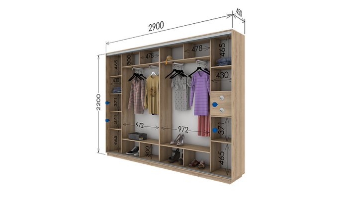 Шафа-купе 2900х450х2200 Шафа-купе 2900х450х2200
