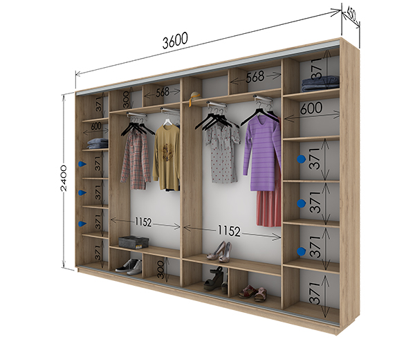 Шафа-купе 3600х450х2400